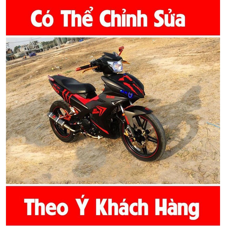 Tem trùm exciter 150 đỏ đen monster, tem exciter 150, team trùm exciter 150, tem xe exciter 150, tea