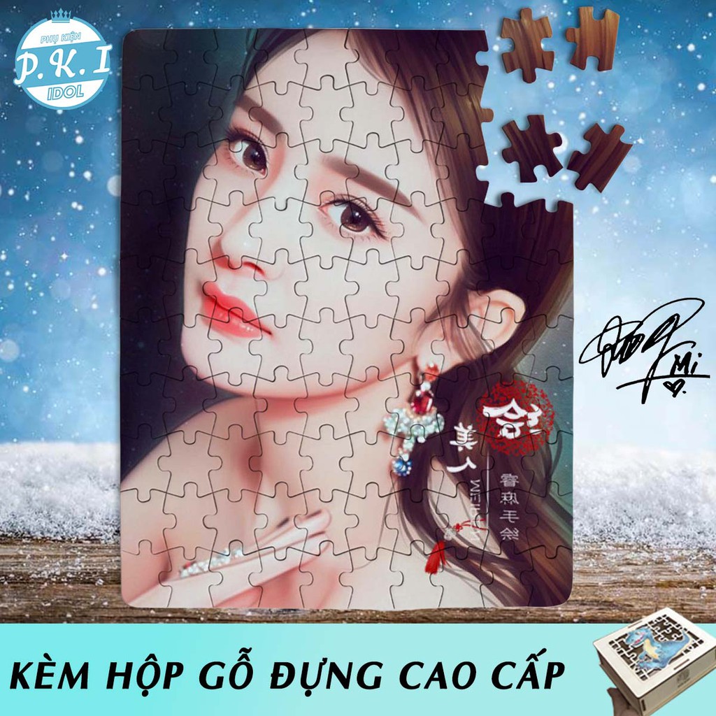 Tranh Ghép Gỗ Xếp Hình Dương Mịch Tỷ Tỷ - Jigsaw Puzzle Quà Tặng Cpop