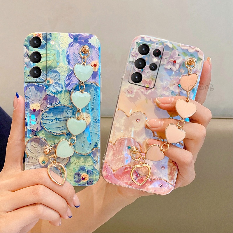 Mềm Ốp Điện Thoại tpu Dẻo Họa Tiết Hoa & Vòng Tay Cho samsung galaxy s23 fe s22 ultra s22 + s23 ultra plus s23 + s21fe s23 s20 fe 5g