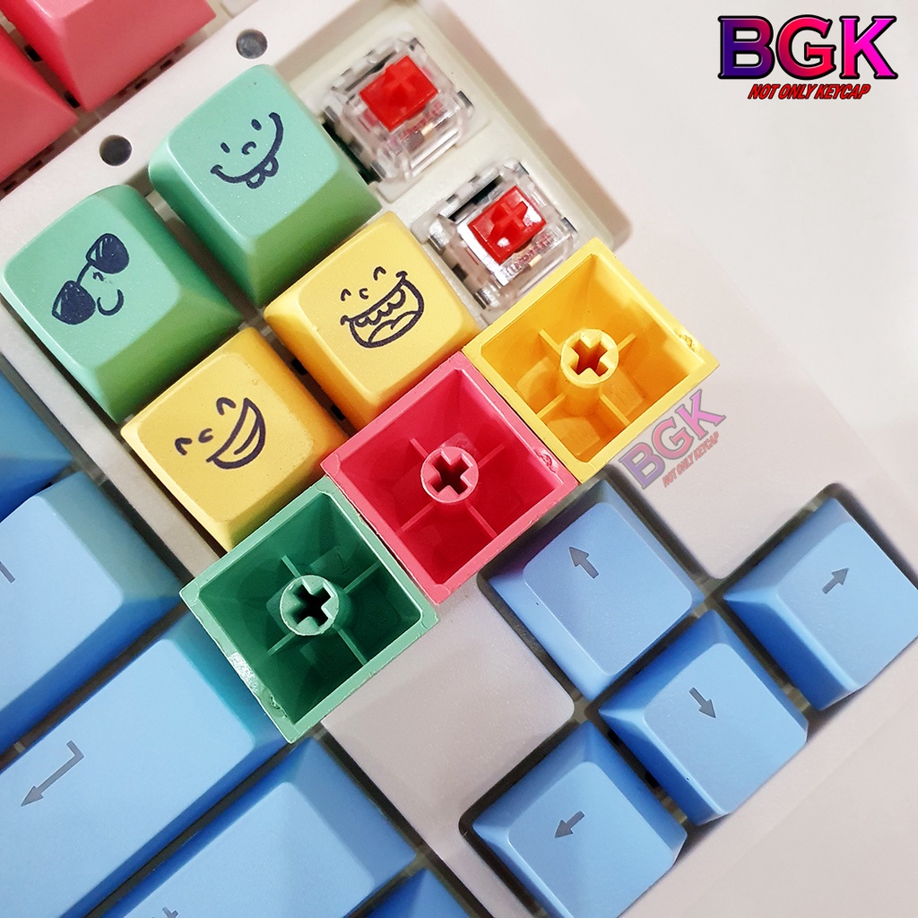 Keycap Lẻ Nút Bàn Phím Cơ Nút MOD Mặt Cười SA Profile Chất Liệu PBT Dye Sub 1u