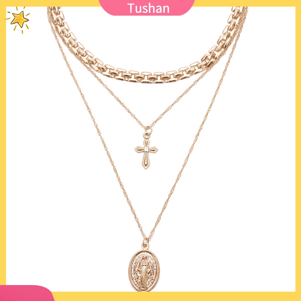 Vòng cổ choker nhiều lớp hình thánh giá tush _