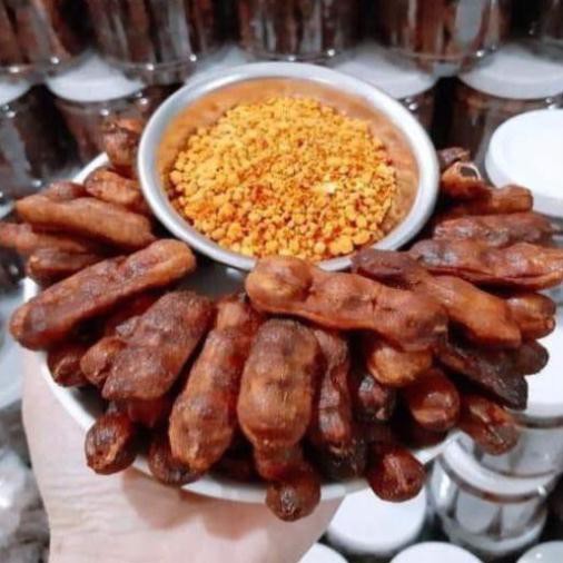 Me lào nguyên trái Hủ 500g + Muối Tôm vị chua chua ngọt ngọt - Thái Lan