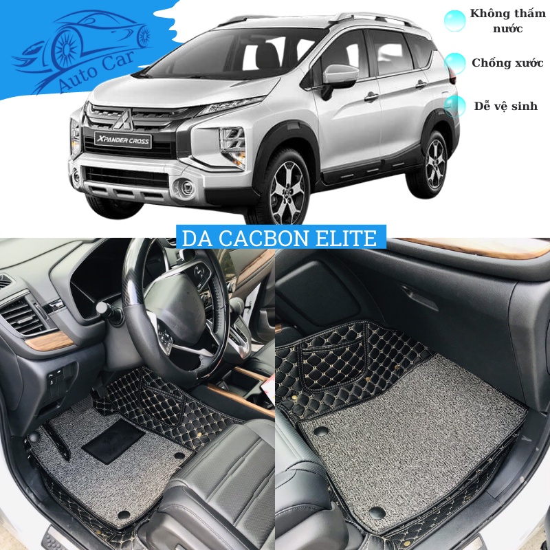 [Da Cacbon Elite] Thảm lót sàn ô tô - Thảm trải sàn ô tô 5D 6D da Cacbon Elite cao cấp Mitsubishi Xpander Cross