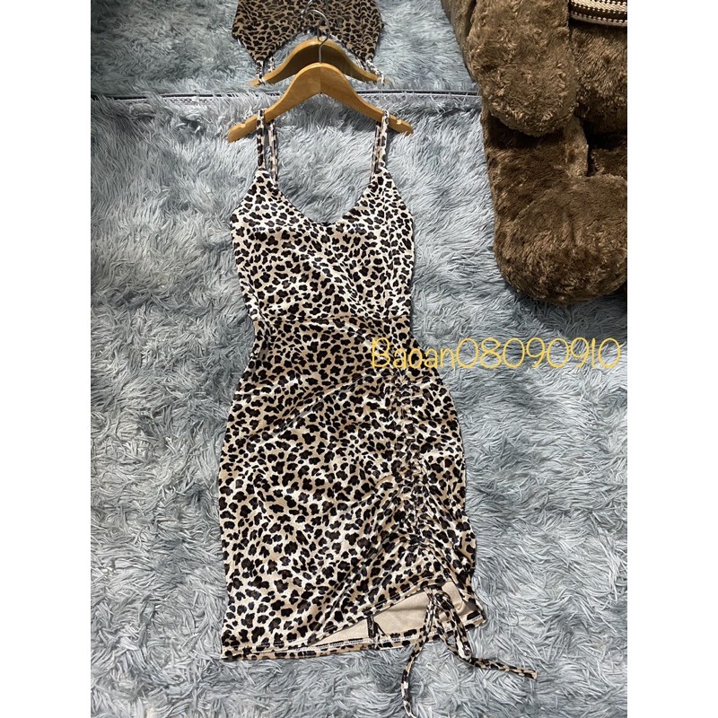 Đầm 2 dây nữ form ôm body phối rút đùi chất vải nhung beo FreeSize dưới 53kg | BigBuy360 - bigbuy360.vn