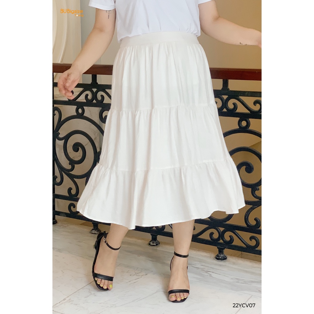 Chân váy dáng dài chất đũi BIGSIZE (55kg đến 95kg) - 22YCV07 - BU Bigsize Young