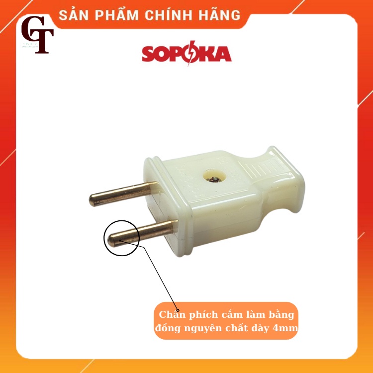 Phích Cắm Chống Vỡ SOPOKA P1 Chân Tròn