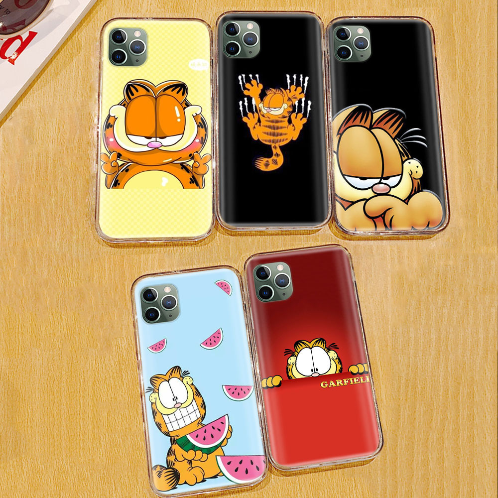 Ốp Điện Thoại Trong Suốt Họa Tiết Mèo Garfield Dễ Thương Dành Cho ASUS ZenFone Pegasus Live M2 4 Shot 5 5Z 4S M1 Pro Max Selfie Lite Plus Ta104