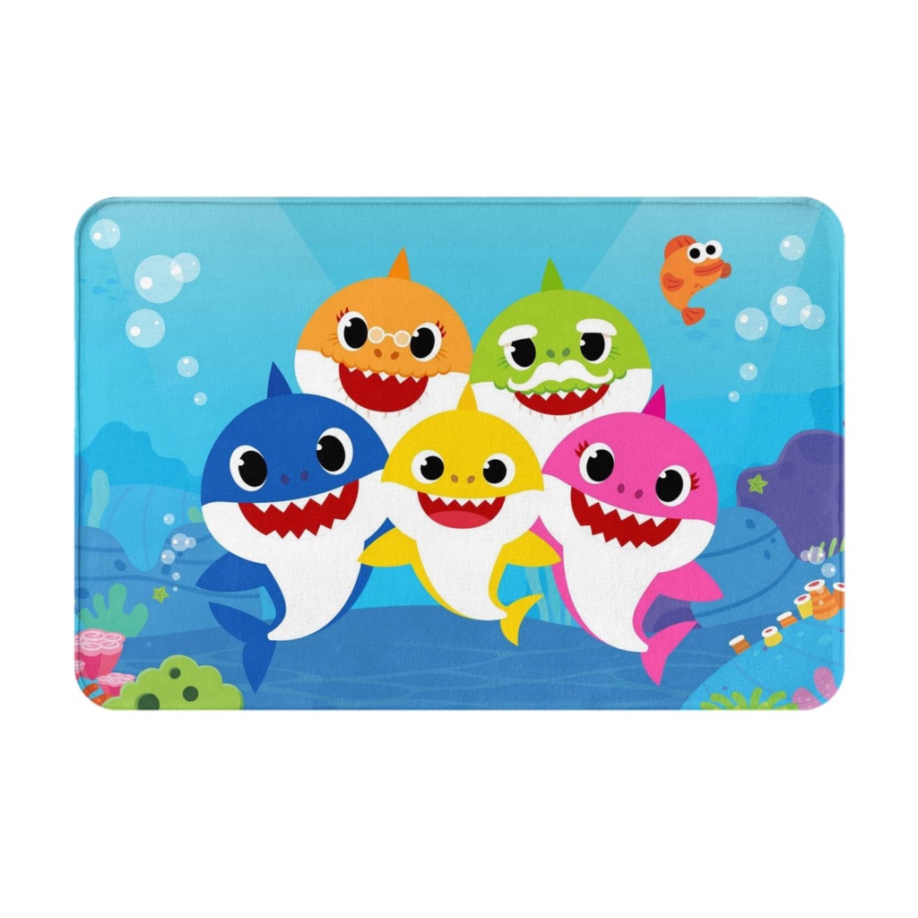 Thảm Chùi Chân Chống Trượt Hình Cá Mập 40 * 60cm