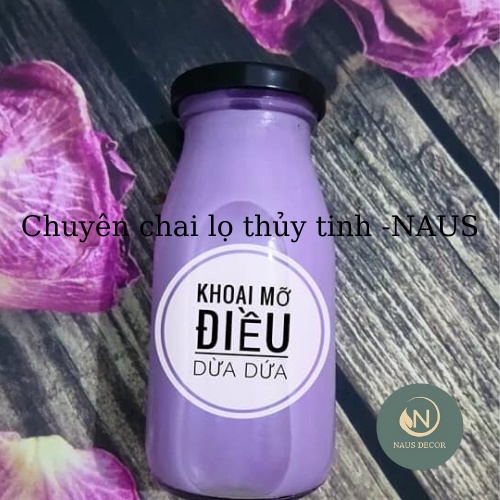 ( Lỗi 1 đổi 1)  Chai thủy tinh đựng sữa hạt 200ml - 6 chai