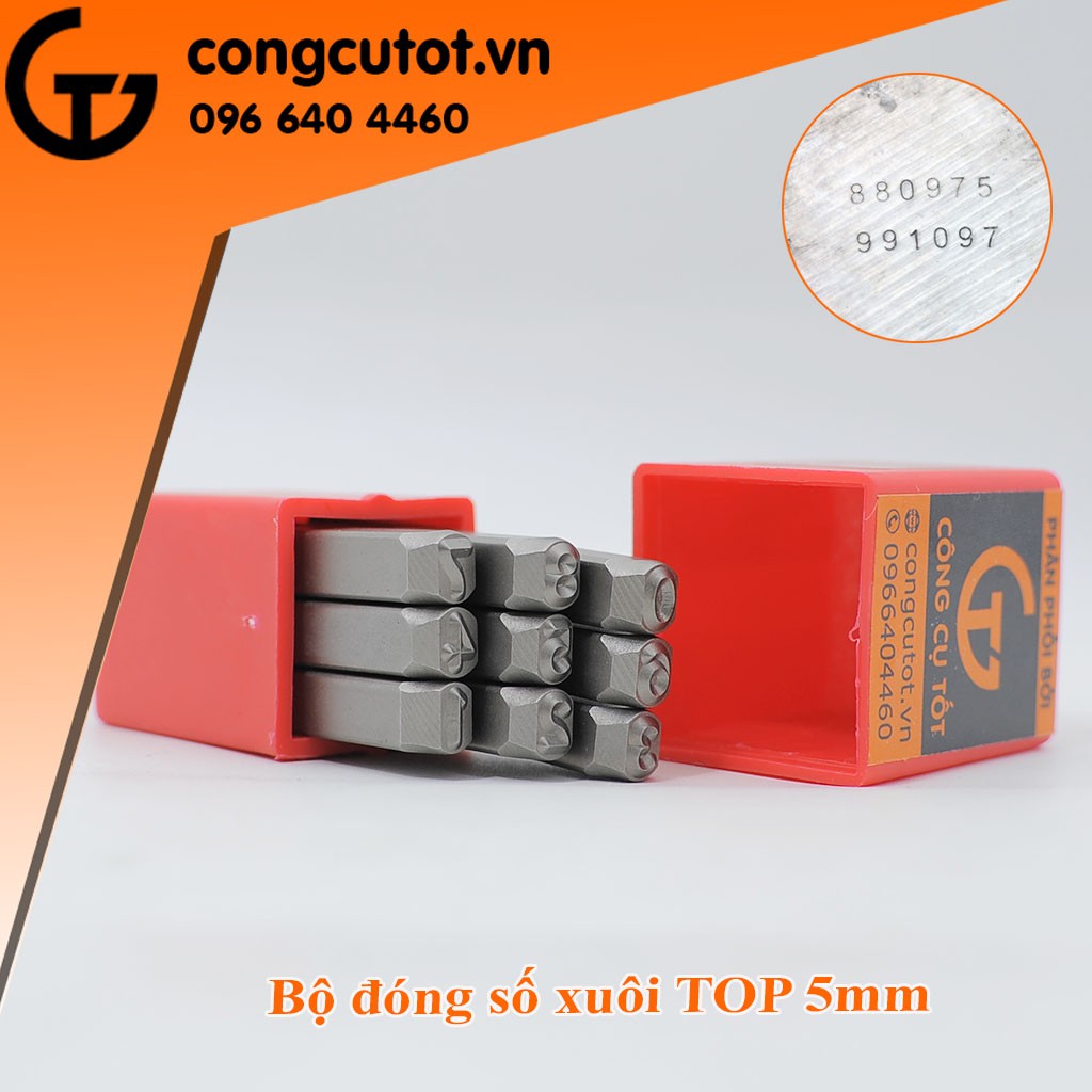 Bộ đóng số xuôi TOP cỡ 5mm
