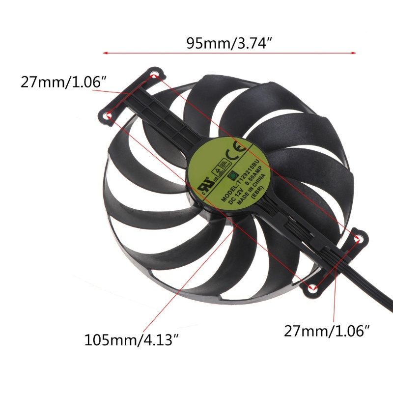 Quạt Tản Nhiệt 95mm 12V GPU 95mm Chuyên Dụng Chất Lượng Cao129215Thẻ Đồ Họa Cho Xe Hơi ForAsus RTX3060Ti 3070 RX6700XT