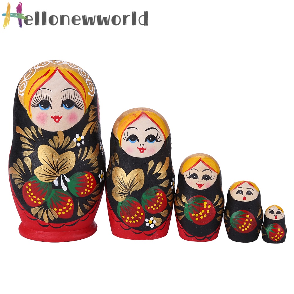 Búp bê Nga Matryoshka bằng gỗ 5 lớp hình cô gái