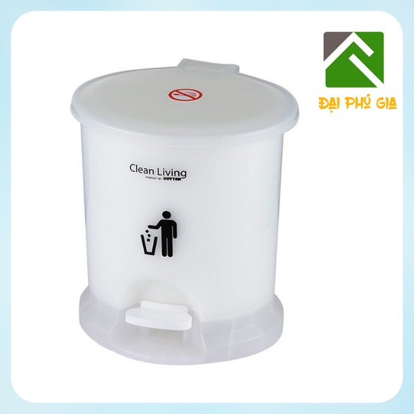 Thùng rác đạp chân Duy Tân loại nhỏ 6.5L hình oval hàng nhựa cao cấp