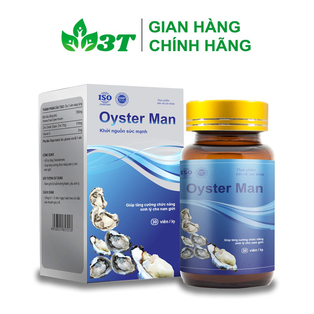 Tinh Chất Hàu Biển Oyster Man Cải Thiện Xuất Tinh Sớm,Tăng Cường Sinh Lý Nam Giới (Hộp 30 viên)