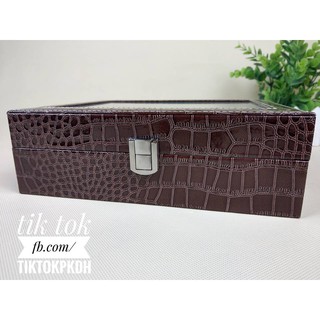 Hộp đựng đồng hồ 10 ngăn vân da cá sấu
