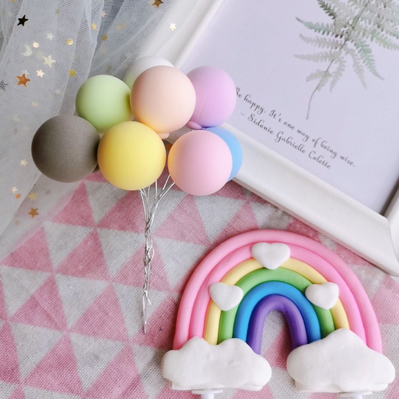 Set 8 Bong Bóng Trang Trí Bánh Kem Sinh Nhật Dễ Thương