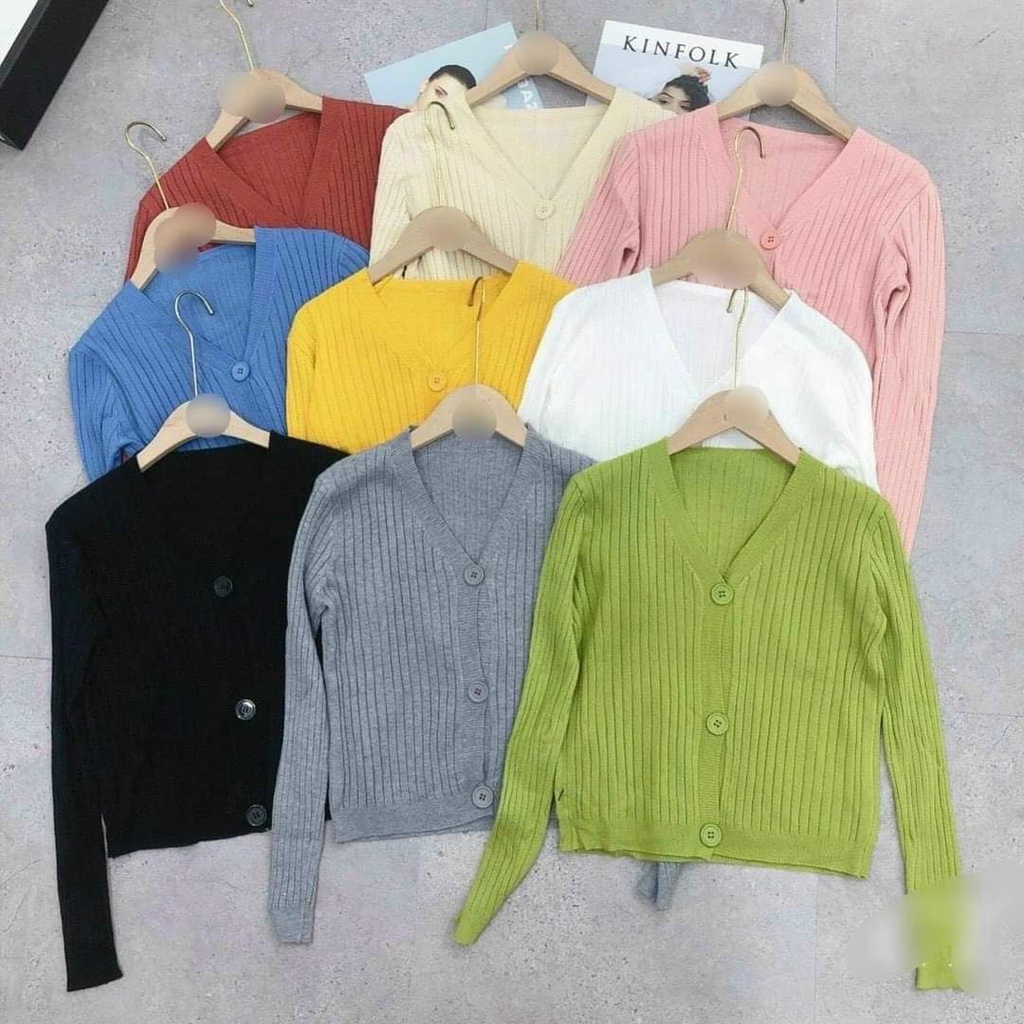[40-53kg] Áo Khoác Len Nhẹ Gài Nút Kiểu Dễ Thương, Đơn Giản. Áo Khoác Cardigan Phối Đồ [Len Gài Nút H135]