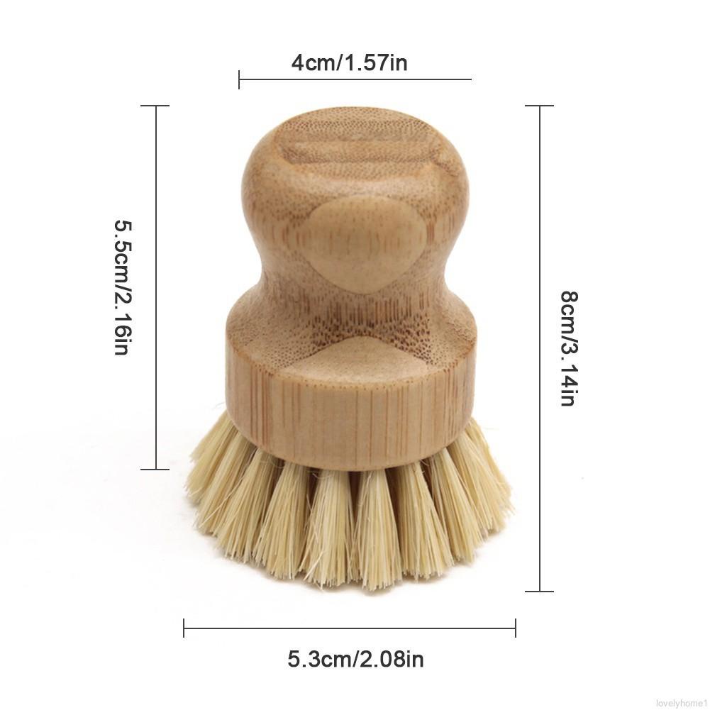 Cọ vệ sinh bằng tre tự nhiên hình tròn mini tiện dụng