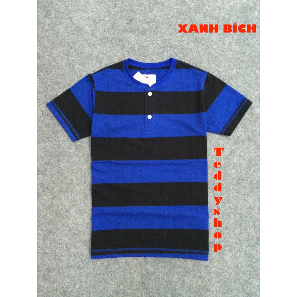 [5 màu] Áo thun nam cổ trụ ABER phối sọc thời trang -  MỐT - phong cách | BigBuy360 - bigbuy360.vn