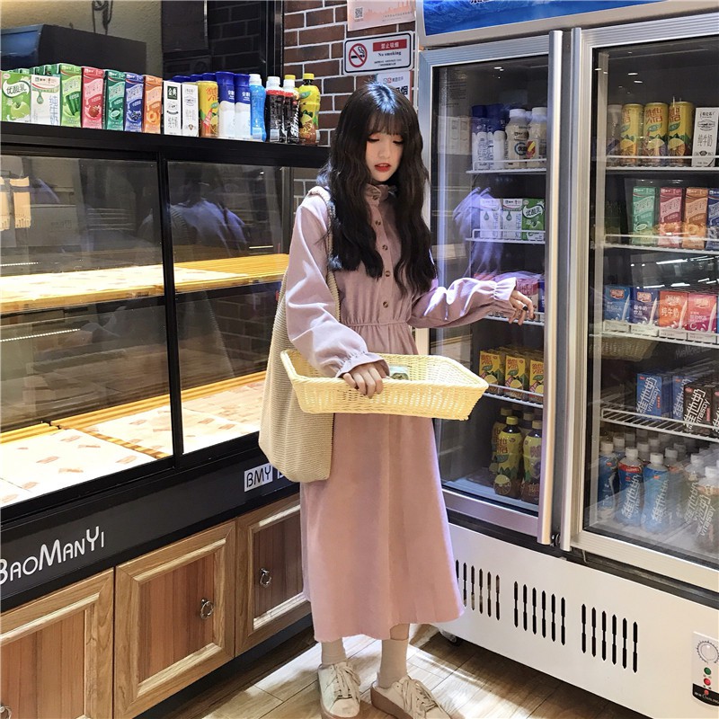 Đầm ulzzang Retro Style dáng suông VD036(có ảnh thật)