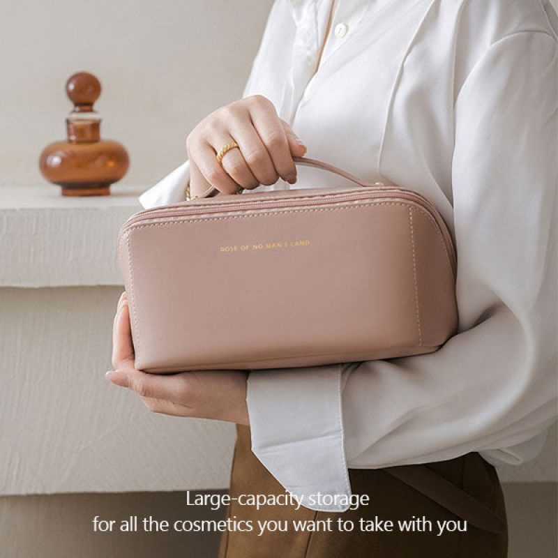 Túi Da PU Đựng Mỹ Phẩm Cỡ Lớn Chống Thấm Nước Tiện Dụng Mang Đi Du Lịch
