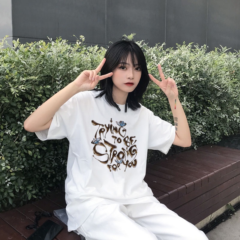 Áo thun nữ form rộng đẹp tay lỡ kiểu hàn quốc chất vải cotton AT176 Miucho in hoạt tiết