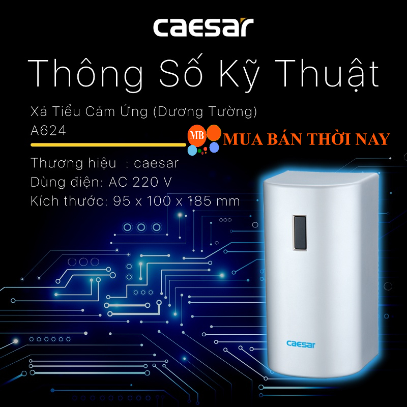 Bộ xả cảm ứng CAESAR A624 Bồn Tiểu Nam, Chính hãng