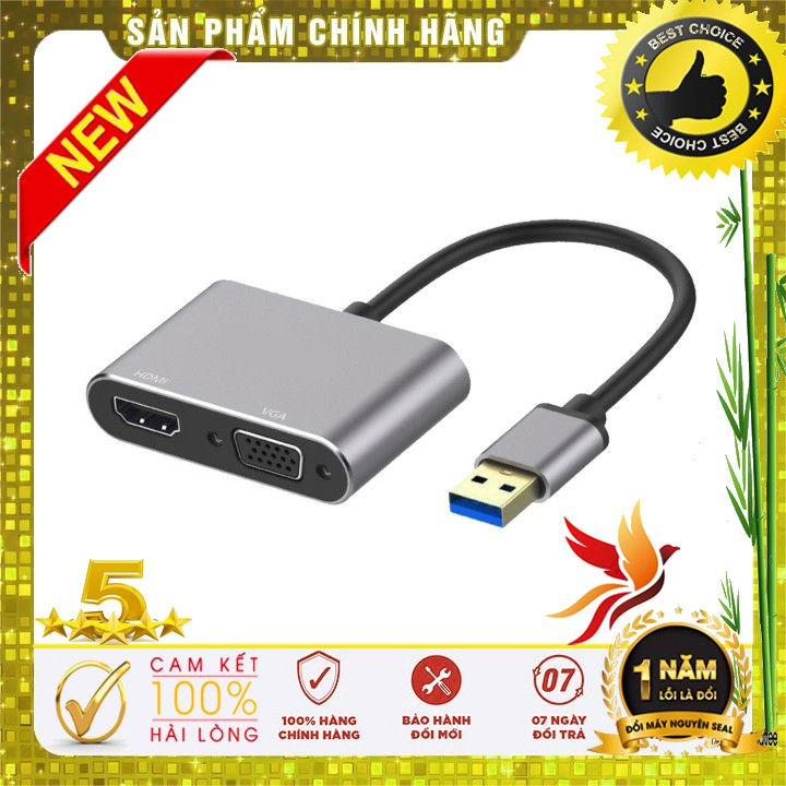 Cáp chuyển USB 3.0 ra HDMI, VGA