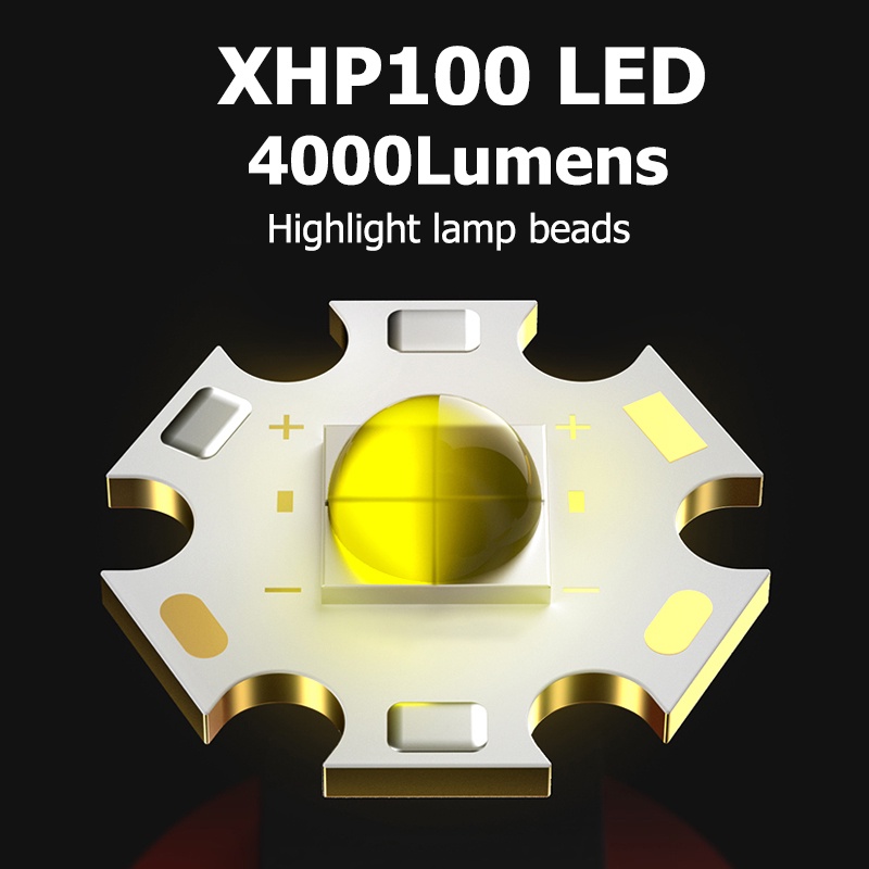 SmilingShark K808 Đèn pha Led XHP100 Công suất cao 4000Lumens Đèn pha có thể sạc lại Đèn pha câu cá chống nước có thể thu phóng | BigBuy360 - bigbuy360.vn