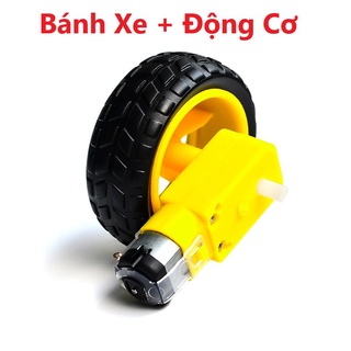 Combo động cơ giảm tốc vàng 3-9v + bánh xe robot 66mm
