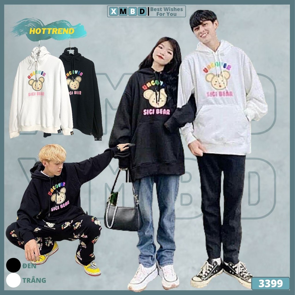 Áo Hoodie Nam Nữ Nỉ Bông Hàng QC Dày Dặn Đẹp Áo Khoác Nỉ Đôi Form Rộng Hàng Unisex HOODIE UNCOVER - AK3399