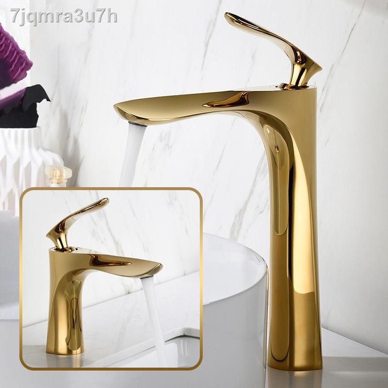 ♦✻Vòi chậu rửa tất cả bằng đồng phòng tắm hộ gia đình sơn đen nóng lạnh