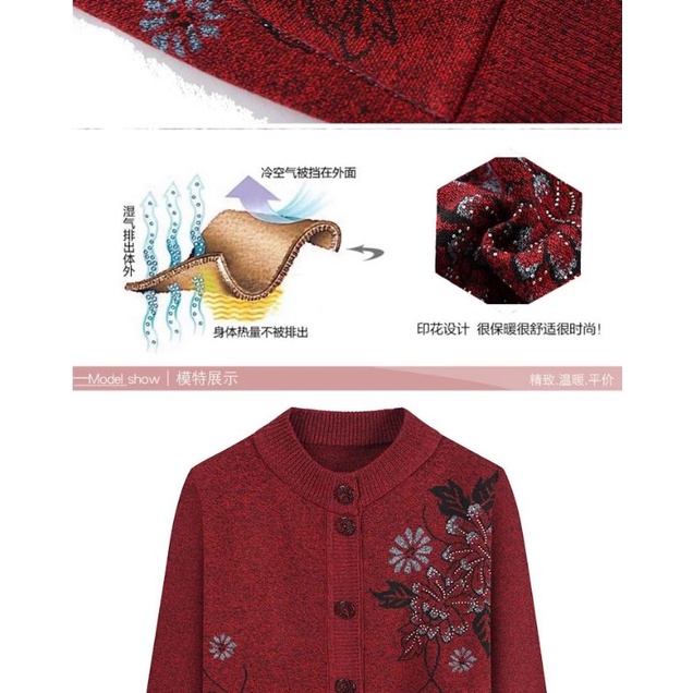 áo len cho người già_ áo khoác len nữ trung niên tặng bà tặng mẹ | BigBuy360 - bigbuy360.vn