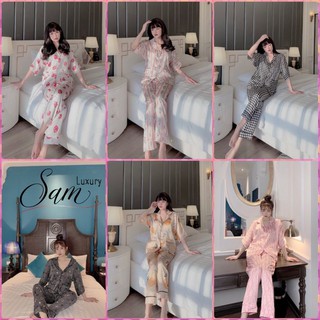 Đồ bộ nữ - Bộ mặc nhà Pijama lụa cao cấp Sam Luxury