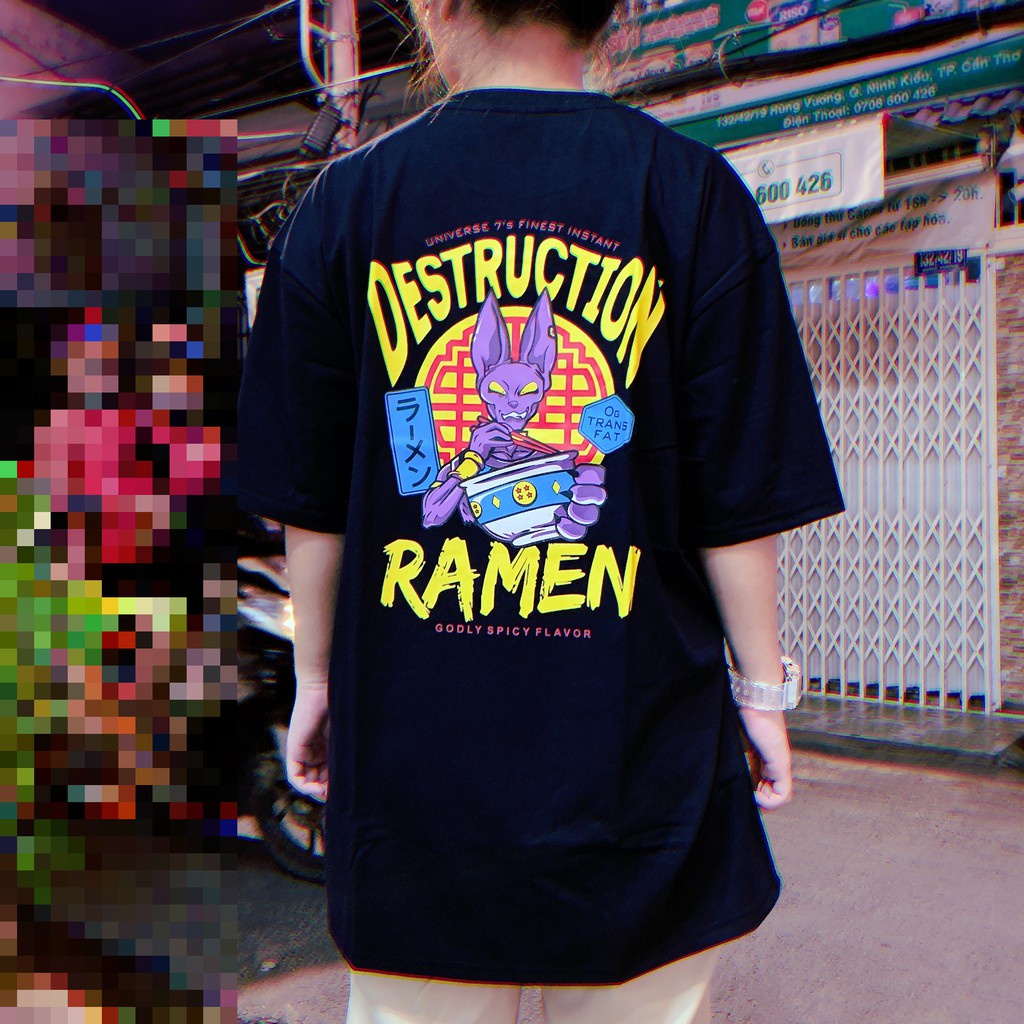 Áo thun tay lỡ form rộng Ramen - Thần Beruss phong cách unisex cho cả nam nữ,có big size - Áo thun oversize nam nữ AL08