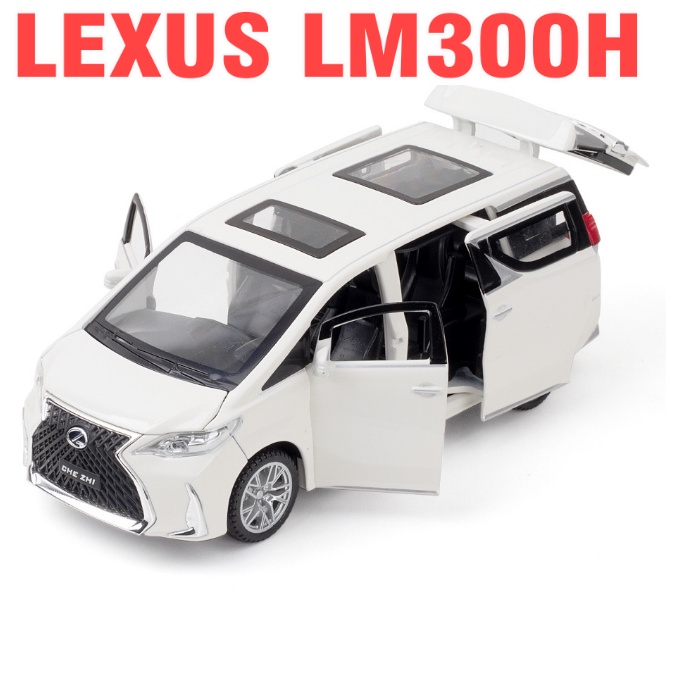 Mô hình xe ô tô Lexus LM300H tỉ lệ 1:32 xe bằng kim loại mở được cửa có âm thanh và đèn