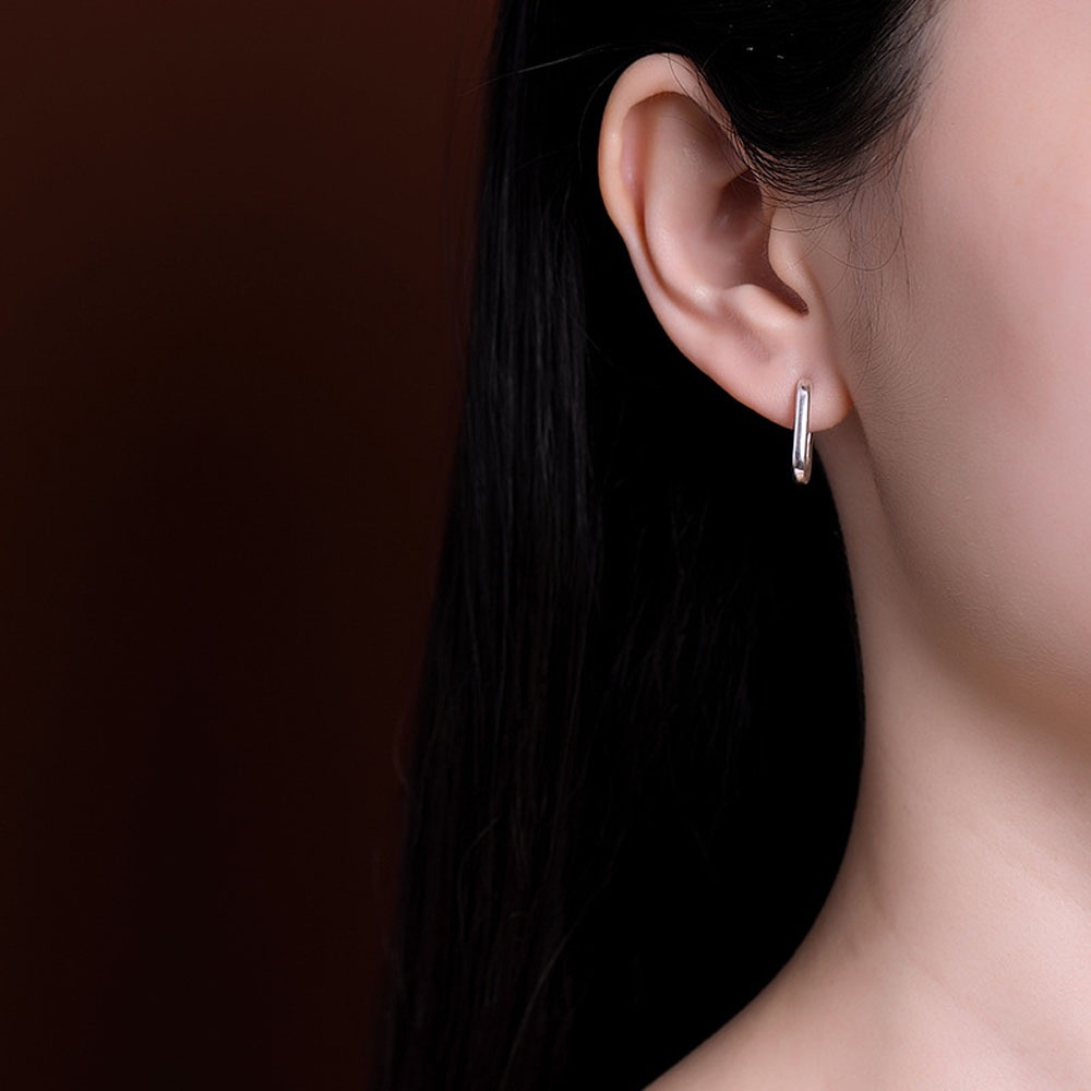 Khuyên Tai Tròn Mạ Màu Hình Chữ U Phong Cách Cổ Điển Thời Trang Cho Nam Và Nữ