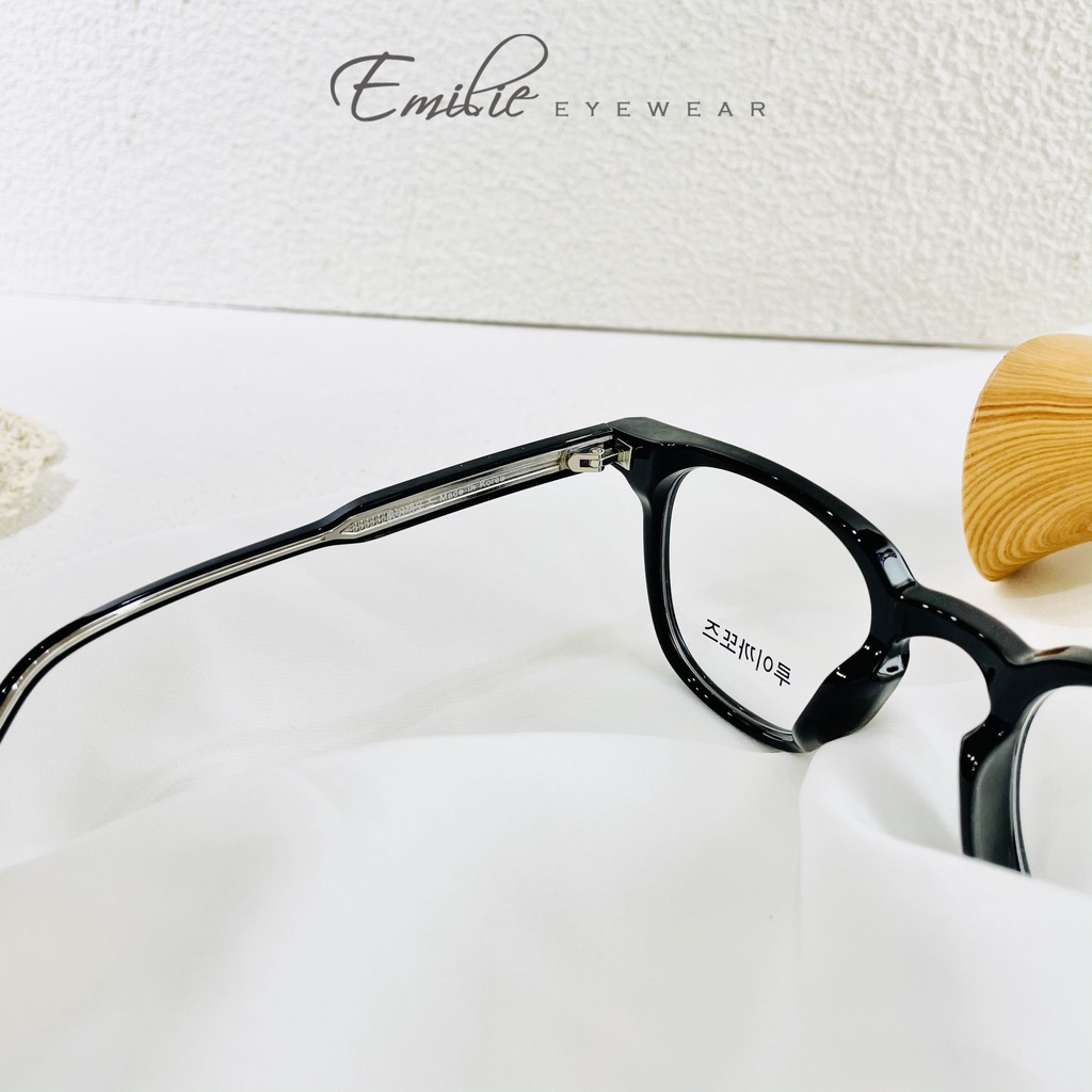 Gọng nhựa vuông lutto nam nữ cốt kim loại chắc chắn Emilie eyewear phụ kiện thời trang 9078