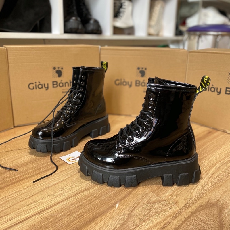 Giày Boots Nữ Da Bóng Có Size 41 Cổ Cao Đế Cao 5cm Hàng Cao Cấp Có Hộp Bảo Hành Keo 12 Tháng - G1379 - Shop Giày Bánh Mì