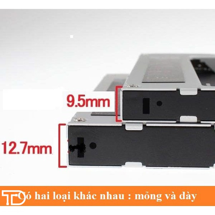 Khay Caddy Bay lắp ổ HDD/SSD chuẩn SATA III, 9.5mm/12.7mm - Giải pháp nâng cấp thêm ổ SSD cho Laptop