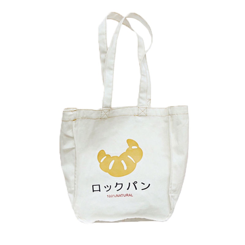 Túi vải canvas sức chứa lớn phong cách Harajuku Nhật Bản dễ thương cho học sinh