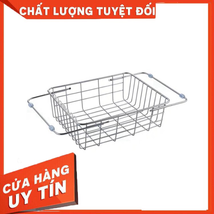 RỔ ÚP CHÉN BÁT INOX 304 để NGANG bồn rửa.