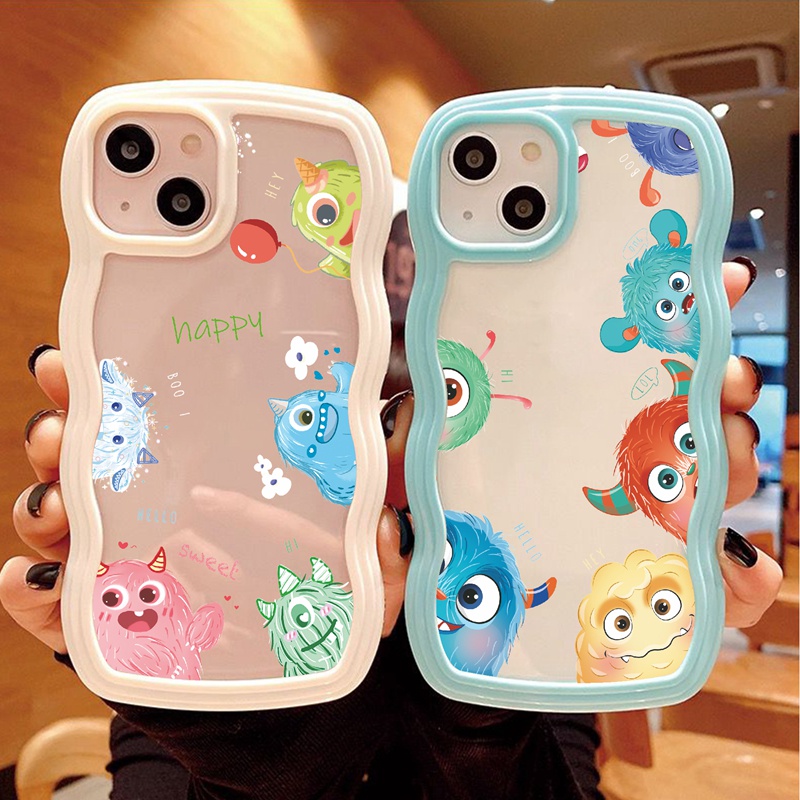 SUNTAIHO Ốp lưng iphone Ốp điện thoại mềm trong suốt in hình quái vật thích hợp cho iPhone 13 Pro 12 11 Pro Max 7 8 Plus X XR XS Max
