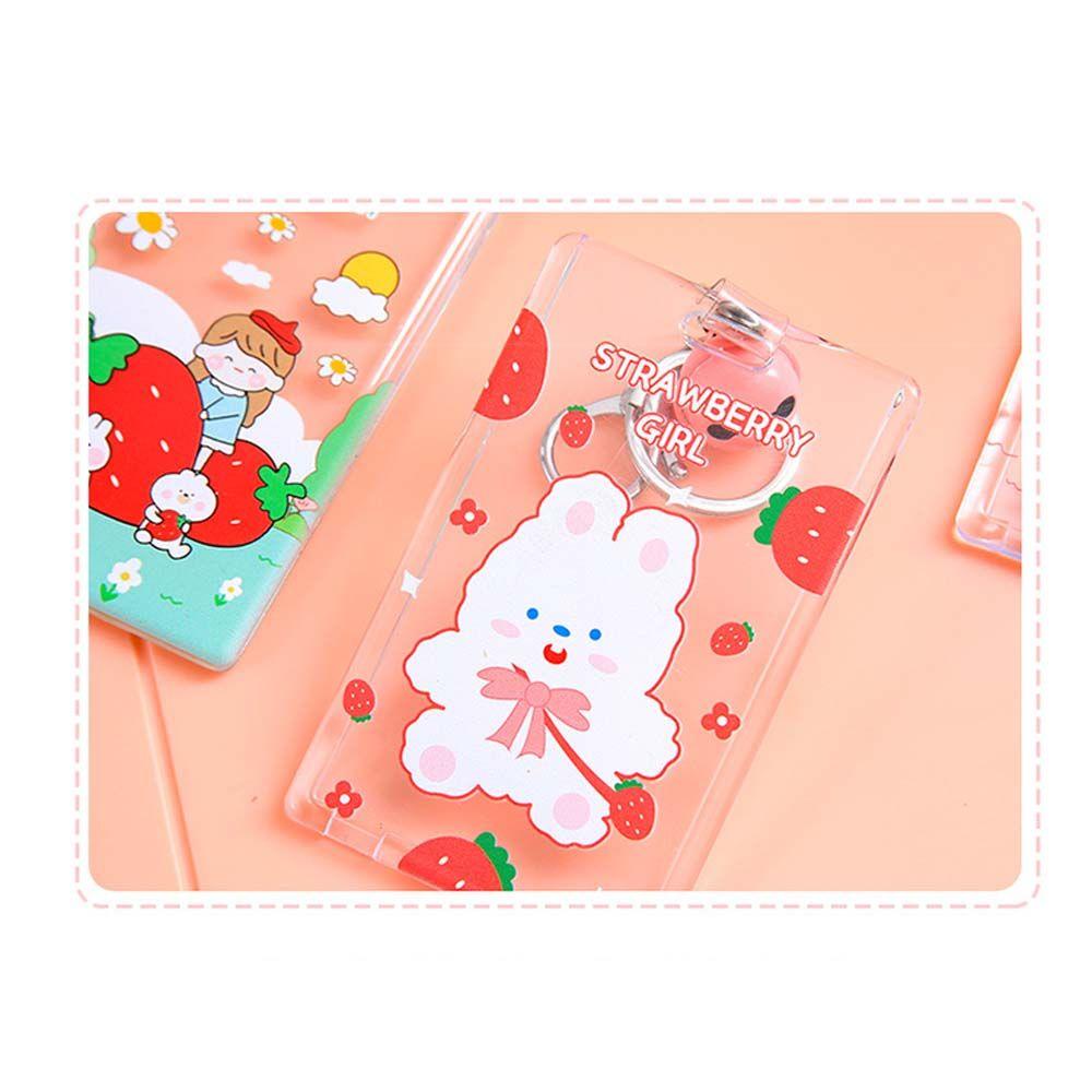 Ví Đựng Thẻ Trong Suốt Họa Tiết Hoạt Hình Dễ Thương Kèm Móc Khóa Tiện Dụng Ốp