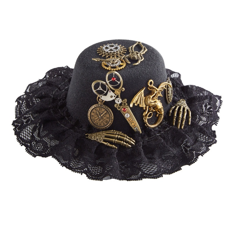 Mũ Rộng Vành Hóa Trang Halloween Phong Cách Steampunk Cá Tính