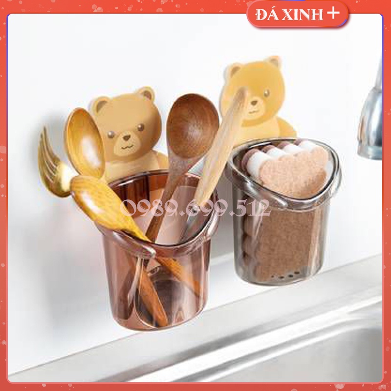 Cốc Gấu Đựng Bàn Chải - Kem Đánh Răng - Cốc Gấu Dán Tường Siêu Dính