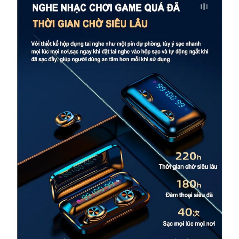 [ Hàng Chính Hãng ] Tai Nghe Bluetooth AMOI F9-10 PRO TWS Không Dây l Cảm ứng chạm Bluetooth 5.0 I Hiển thị % pin