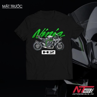 Áo thun biker - kawasaki h2 02 unisex nam nữ tay ngắn có big size cho