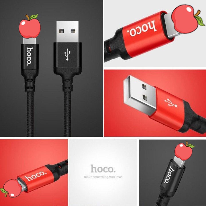 Cáp Sạc Nhanh Dây Dù Hoco X14 IP/tablet táo/Androi/TypeC 1M/2M CaseAlpha