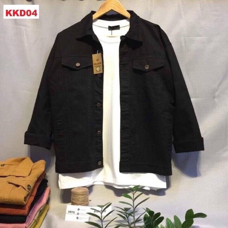 ÁO KHOÁC JEAN ĐEN UNISEX NAM, NỮ HÀNG VN XUẤT KHẨU CÁ TÍNH THỜI TRANG